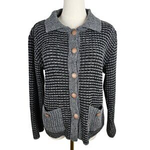 Vintage Italian Cardigan Made Young Mode By Sarissima Striped Large Sweater